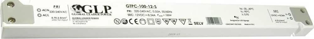 GLP 100W LED maitinimo šaltinis GTPC SLIM, 12V, IP20