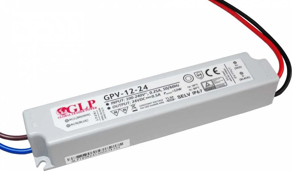12W LED Maitinimo šaltinis GLP 24V IP67