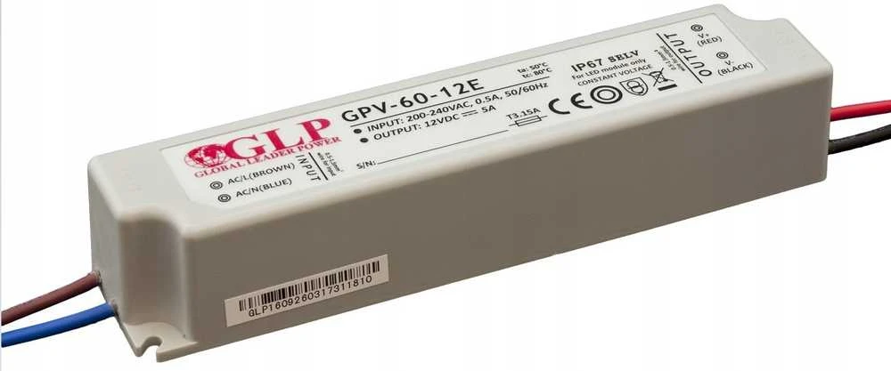 GLP 60W LED maitinimo šaltinis, 24V, 2,5A, IP67