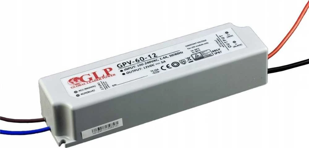 GLP 60W LED maitinimo šaltinis, 24V, 2,5A, IP67