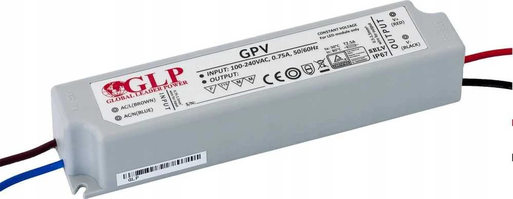 GLP 60W LED maitinimo šaltinis, 24V, 2,5A, IP67