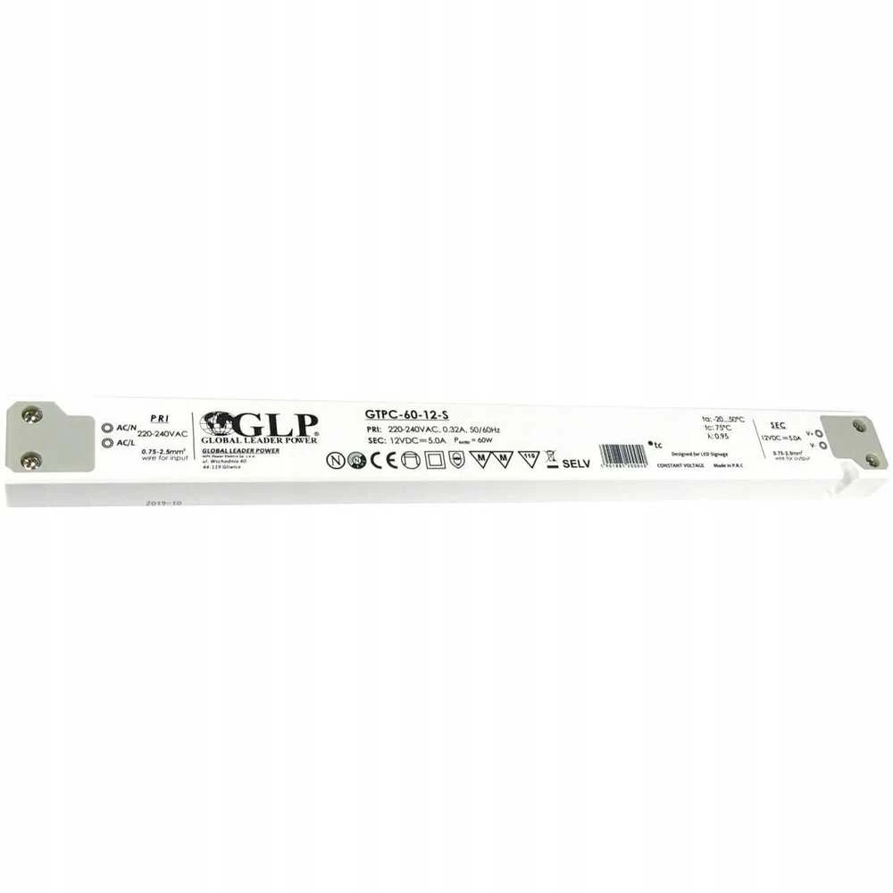 GLP 60W LED maitinimo šaltinis GTPC SLIM, 12V, IP20