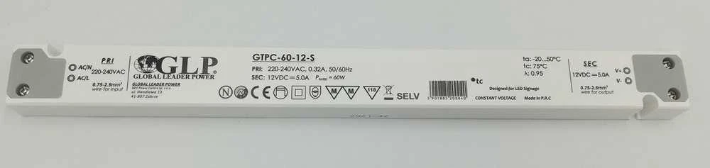 GLP 60W LED maitinimo šaltinis GTPC SLIM, 12V, IP20