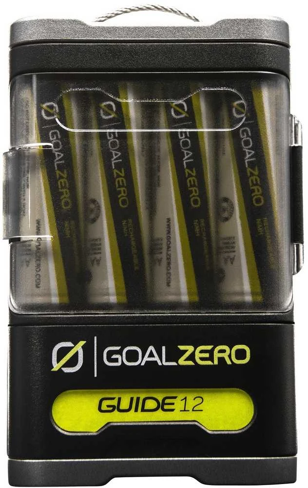 Goalzero „Goal Zero GUIDE 12“ + „NOMAD 5“, juoda, žalia, skaitmeninis fotoaparatas, žibintuvėlis, mobilusis telefonas / išmanusis telefonas, planšetinis kompiuteris, CE, FCC, nikelio-metalo hidrido (NiMH), 2500 mAh, saulės energija varomas, USB