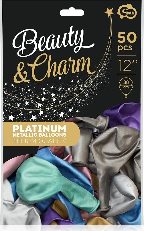 GoDan Balloon platininis mišinys 12" pakuotė po 50 vnt