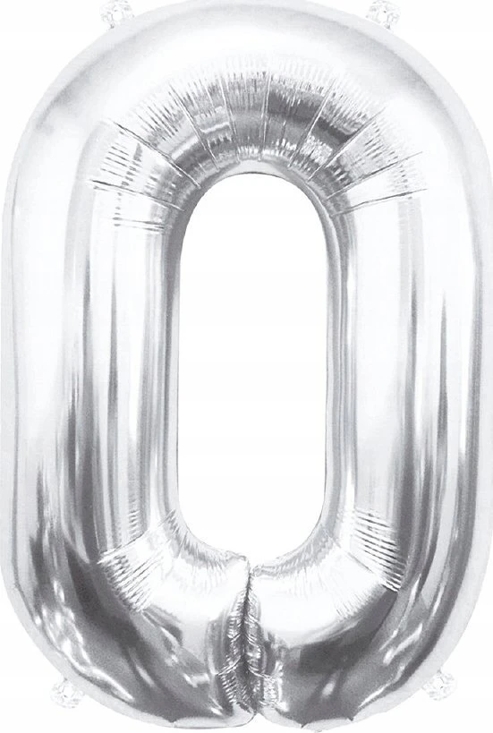 GoDan BALON foliowy Cyfra 0 sebrna 85 cm