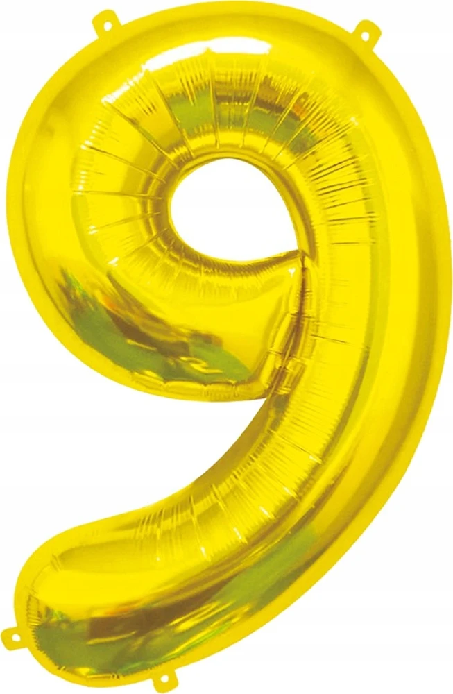 GoDan BALON foliowy Cyfra 9 auksinė 85 cm
