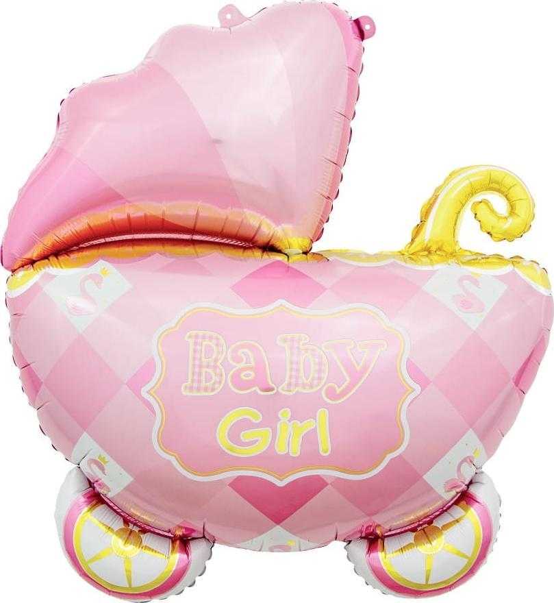 GoDan BALON foliowy Vežimėlis rožinis 60 cm