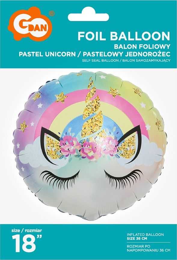 GoDan Balon foliowy Vienaragis, pastelinis, 45 cm, 1 vnt.