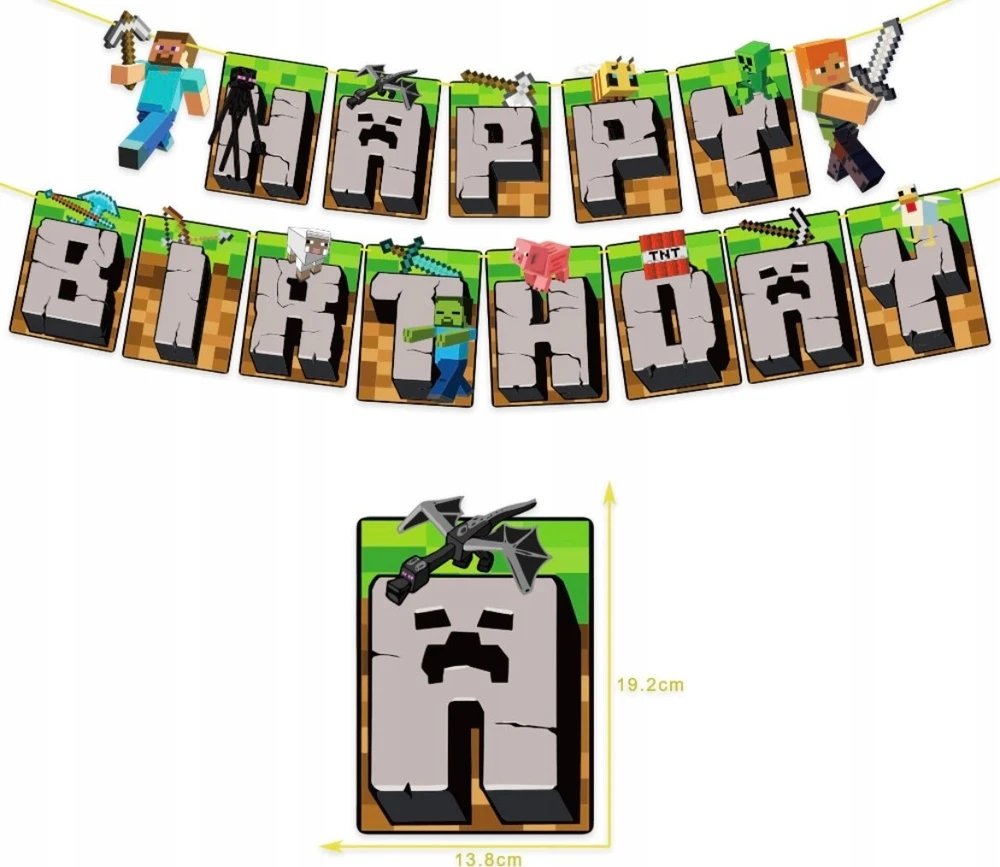 „GoDan Banner Minecraft“ su gimtadieniu