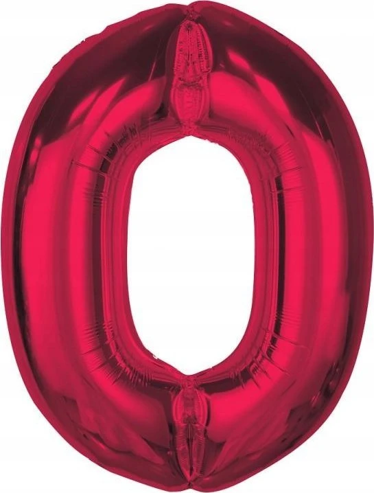 GoDan Foil balionas numeris 0 raudonas Smart 92cm