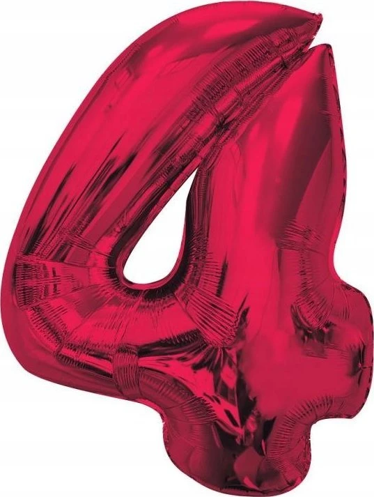GoDan Foil balionas numeris 4 raudonas Smart 92cm