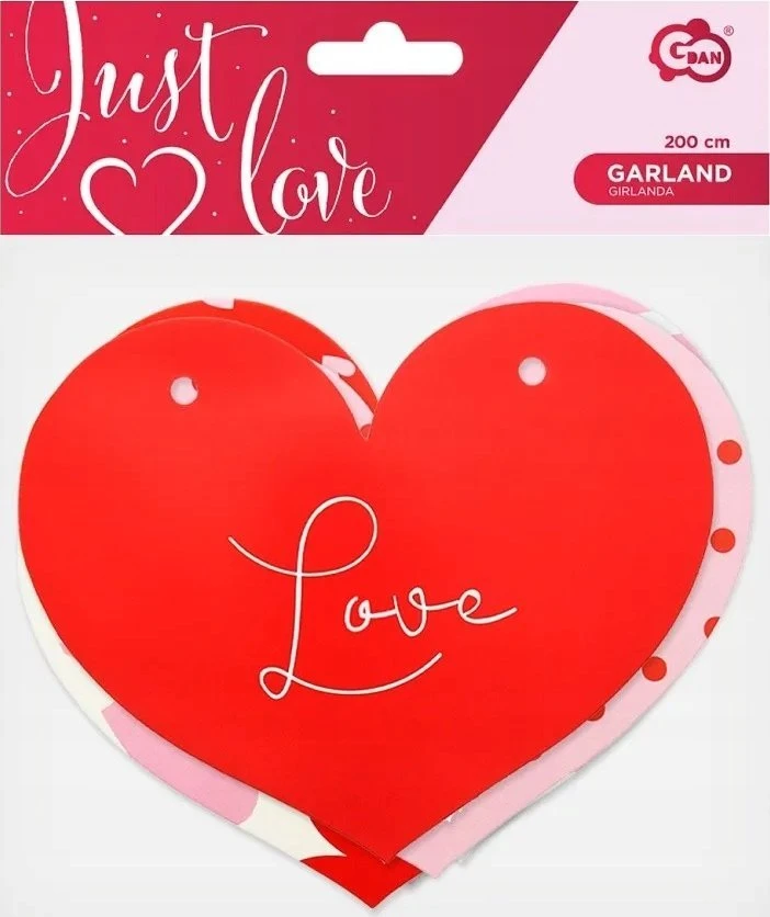 GoDan PAP GIRLAND 200CM HEARTS PATTERNS GO PBH