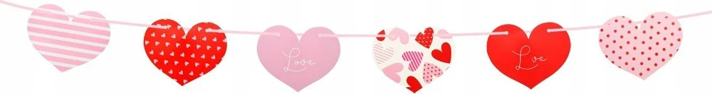 GoDan PAP GIRLAND 200CM HEARTS PATTERNS GO PBH