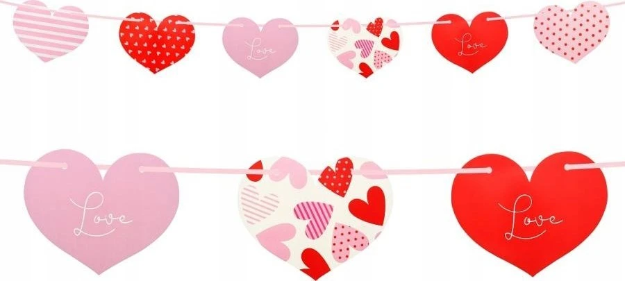 GoDan PAP GIRLAND 200CM HEARTS PATTERNS GO PBH