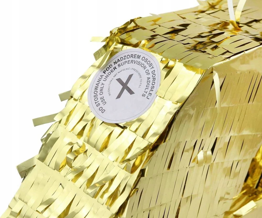 GoDan Piñata numeris 60 metalinė auksinė folija 50x50cm