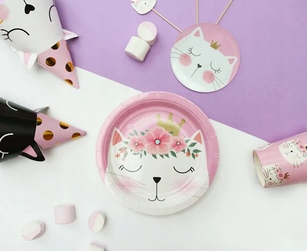 GoDan Popierinės lėkštės Katės 18cm 6 vnt