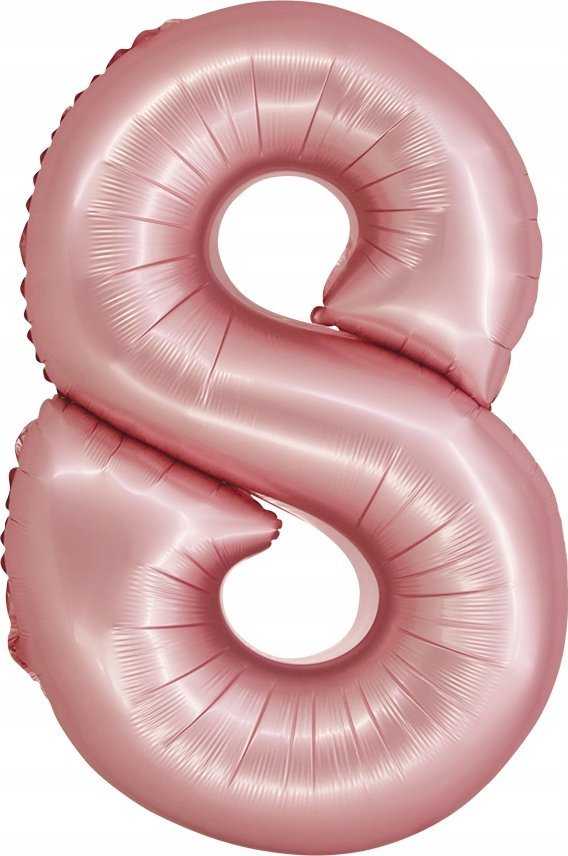GoDan Smart folijos balionas, numeris 8, matinė rožinė, 76 cm GoDan