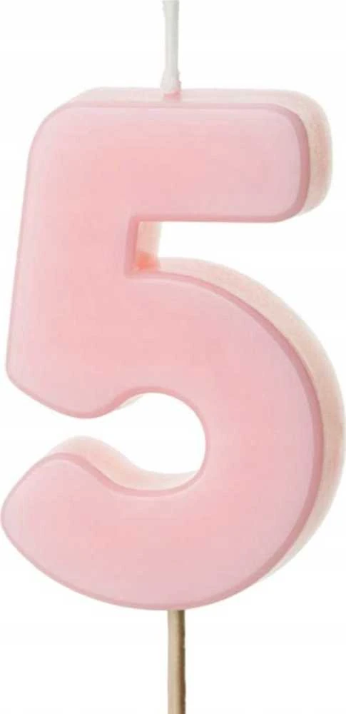GoDan Gimtadienio žvakutė su smeigtuku nr 5 rausva 5,5cm