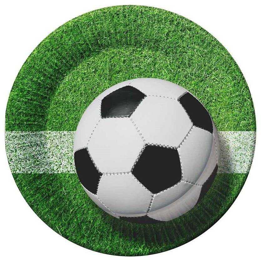 Popierinė lėkštė 18 cm Futbolas, pakuotėje 6 vnt., Party GODAN PW-TPN7