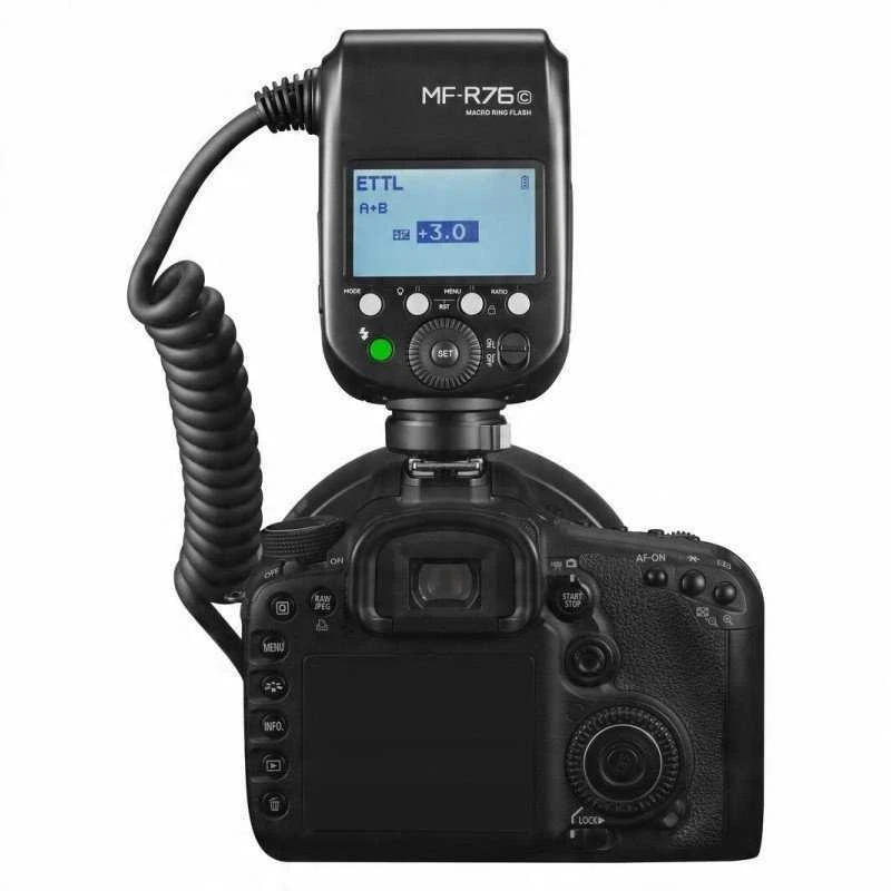 „Godox MF R76C TTL“ makro žiedinė blykstė „Canon“