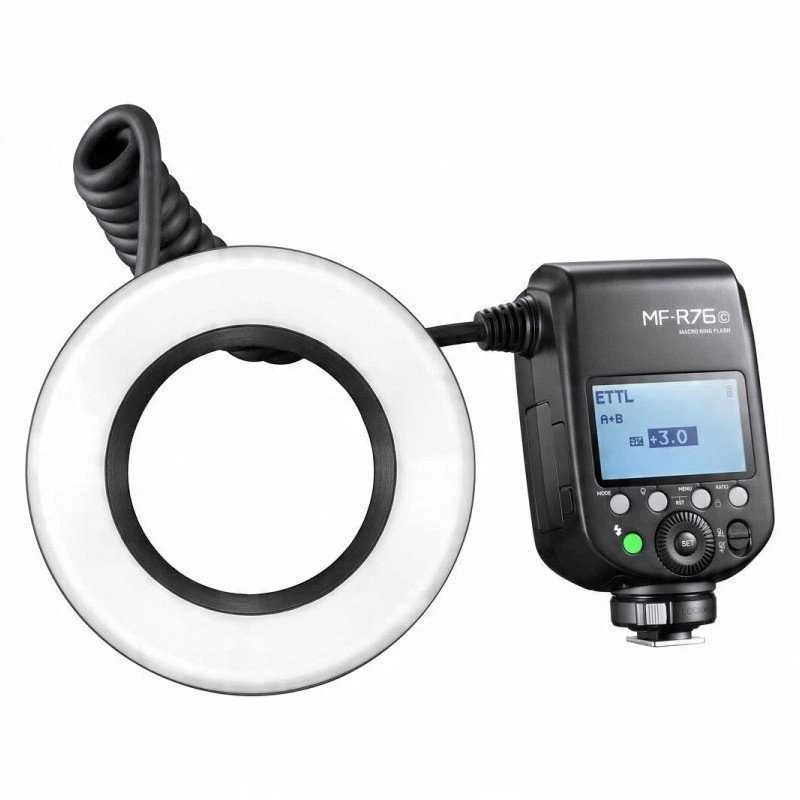 „Godox MF R76C TTL“ makro žiedinė blykstė „Canon“