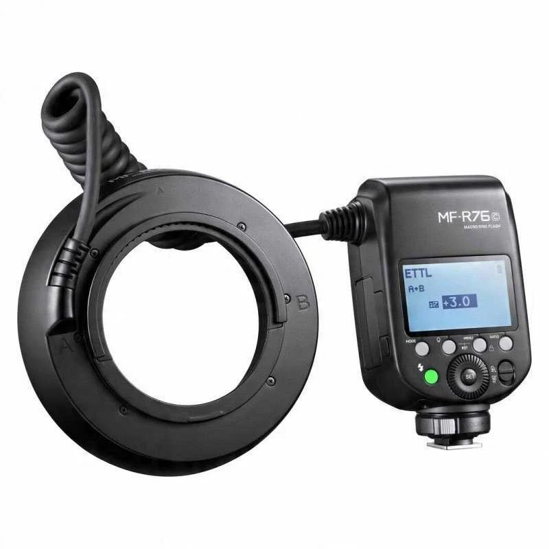 „Godox MF R76C TTL“ makro žiedinė blykstė „Canon“