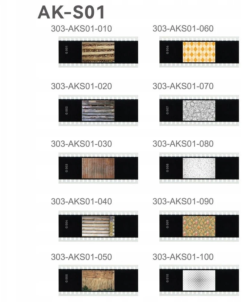Projektoriaus skaidrė - Godox Slide Filter AK S01 (10 vnt., kūrybiniai efektų dizainai)