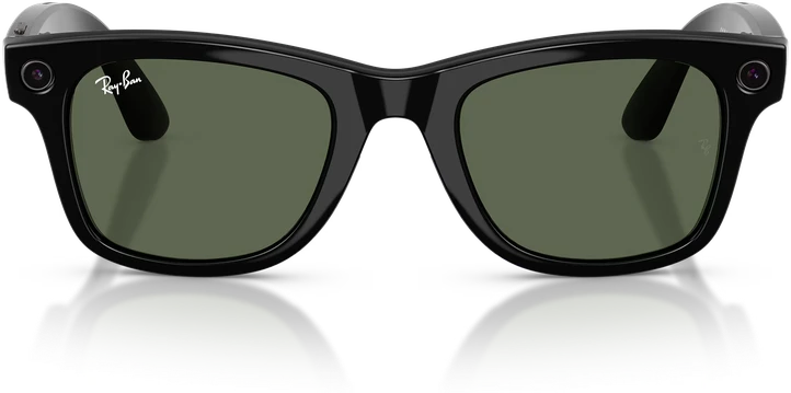 Išmanieji akiniai RayBan Meta Wayfarer Gen 2, juodi rėmeliai ir žali lęšiai, standartinis dydis