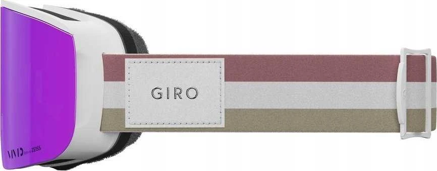 Giro Gogle žieminiai ELLA Baltas LX STRIPE (szyba VIVID Rožinis 00% S3 + VIVID INFRARED 62% S1) (NEW 2024/2025)