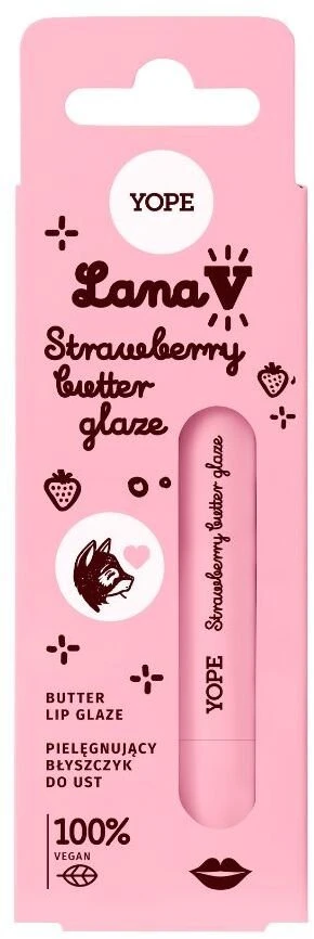 Golden Rose Yope Lana V Lip Glaze maitinamasis lūpų blizgis „Braškių sviestas“ 8ml