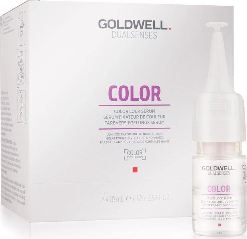 Goldwell Flushing serum for fine colored hair Dualsenses Color ( Color Lock Serum) 12 x 18 ml 18ml nenuplaunama plaukų priežiūros priemonė