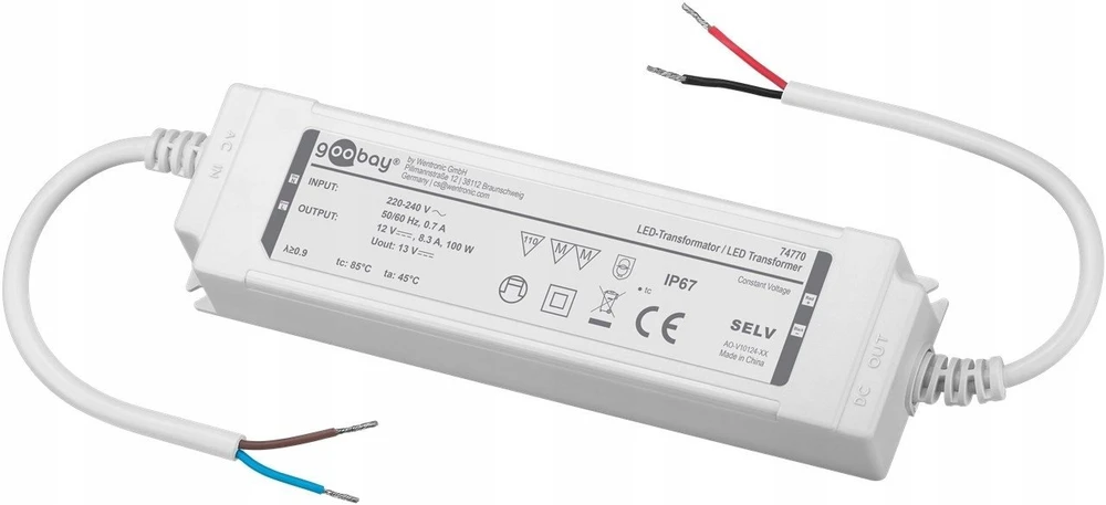 Goobay Transformator do LED 12 V (DC) (DC), 100 W, IP67