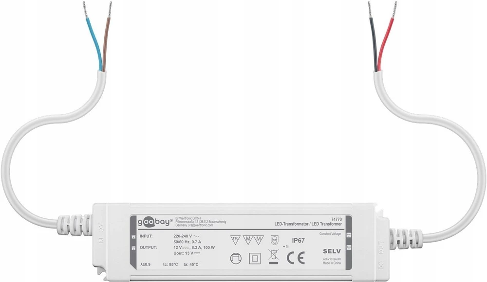 Goobay Transformator do LED 12 V (DC) (DC), 100 W, IP67