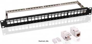 Goobay Keystone skydelis 24 prievadas + 24 CAT 6 UTP suapvalintas