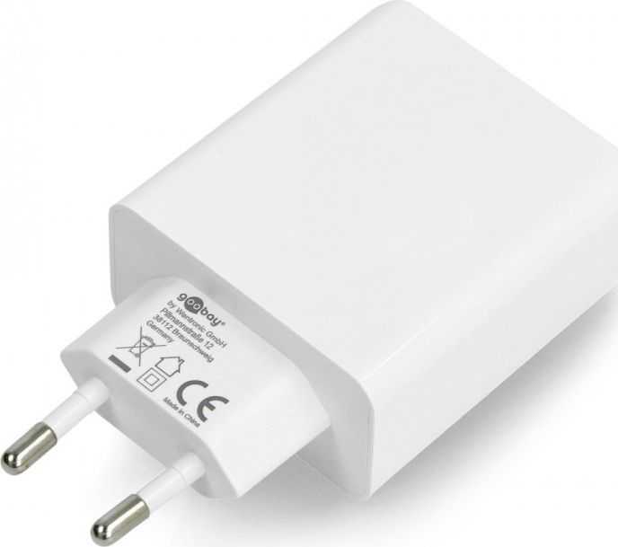 Goobay 2xUSB QC3.0 5V / 2A maitinimo šaltinis - balta