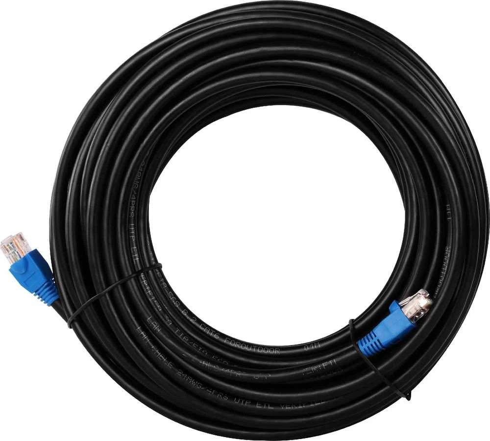 „Goobay“ | CAT 6 lauko jungiamasis kabelis, U/UTP | 94393 | Juodas RJ45 kištukas (8P8C) | RJ45 kištukas (8P8C)