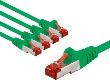 Goobay CAT 6 kabelis krosowy, S/FTP (PiMF), 2 m, žalia, komplektas 5 - Długość kabla 2 m