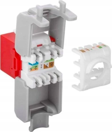 „Goobay CAT 6A Keystone RJ45“ išvestis, UTP, 500 MHz – raudonos spalvos versija