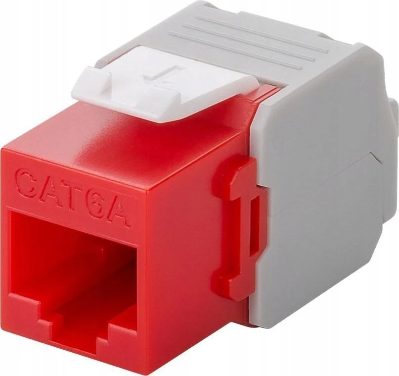 „Goobay CAT 6A Keystone RJ45“ išvestis, UTP, 500 MHz – raudonos spalvos versija