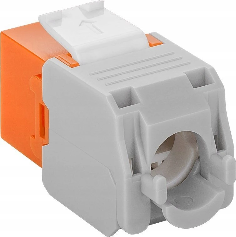 Goobay CAT 6A Keystone RJ45 lizdas, UTP, 500 MHz – oranžinės spalvos versija