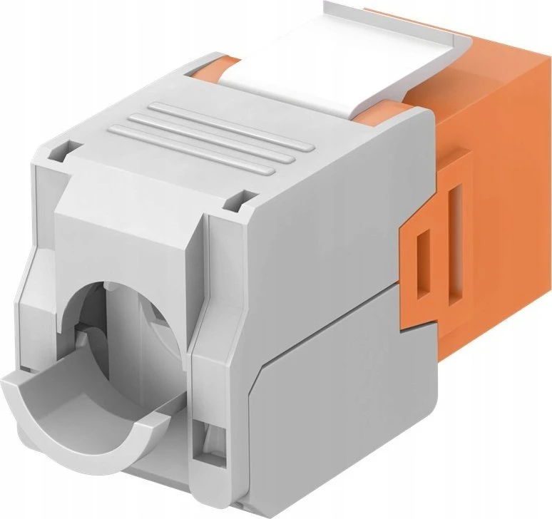 Goobay CAT 6A Keystone RJ45 lizdas, UTP, 500 MHz – oranžinės spalvos versija