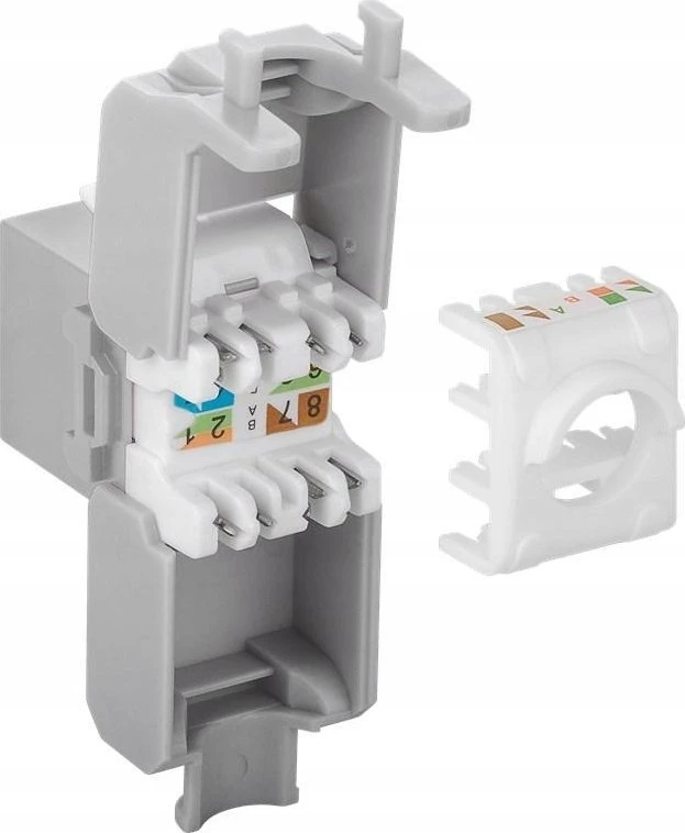 Goobay CAT 6A Keystone RJ45 lizdas, UTP, 500 MHz – šviesiai pilkos spalvos versija
