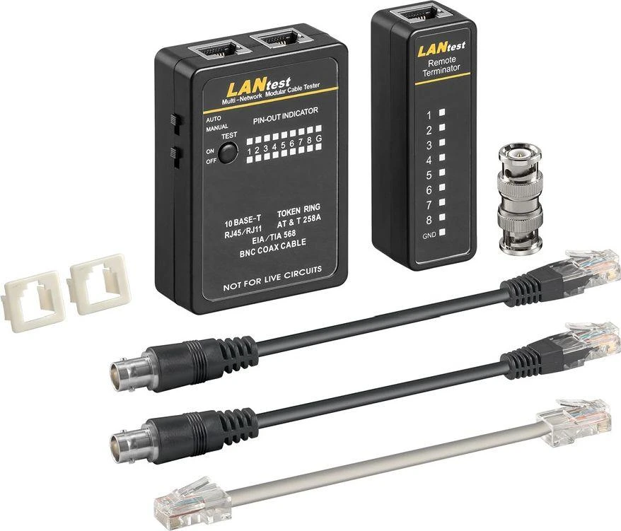 Inline Goobay Apvalus testeris CAT 5/6, skirtas wtyków RJ11 / RJ12 / RJ45 (93010)