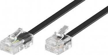 Goobay GOOBAY 10x Modulinis prijungimo kabelis 10m juodas RJ11 / RJ14 kištukas 6P4C iki RJ45 kištukas 8P4C DSL modemo/maršrutizatoriaus prijungimui prie skirstytuvo - 68578
