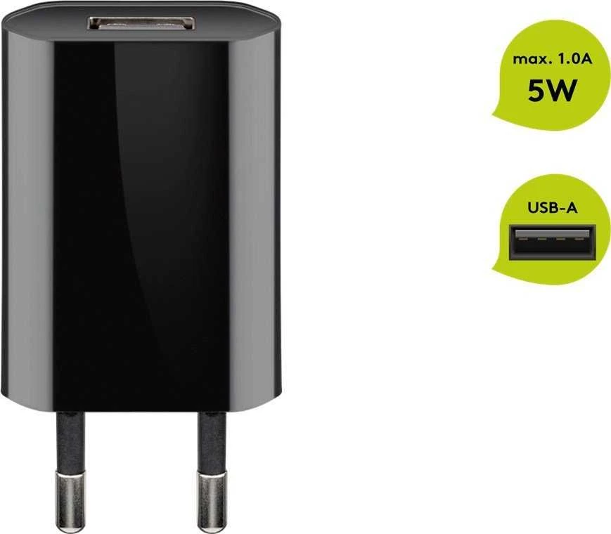 Goobay 44949 5 W USB-A Charger, Juodas