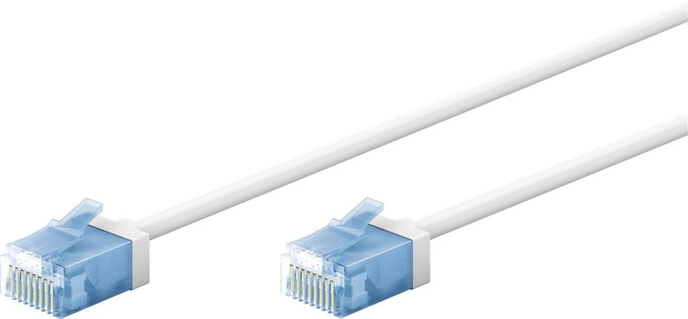 Goobay Ultra-elastyczny CAT 6A kabelis krosowy, slim, U/UTP, balta - Długość kabla 5 m