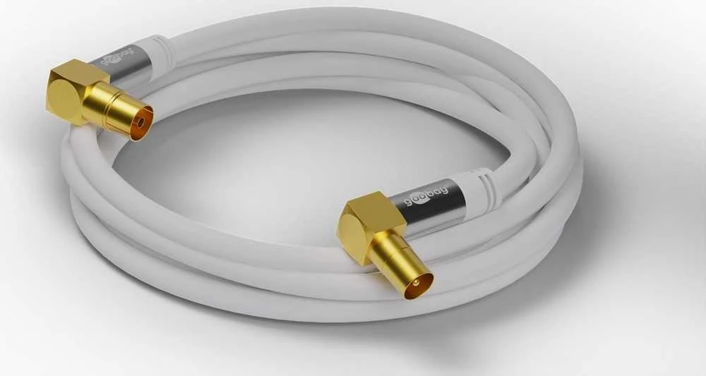 Goobay 135 dB antenos laidas su kampinėmis jungtimis, 3 m, baltas