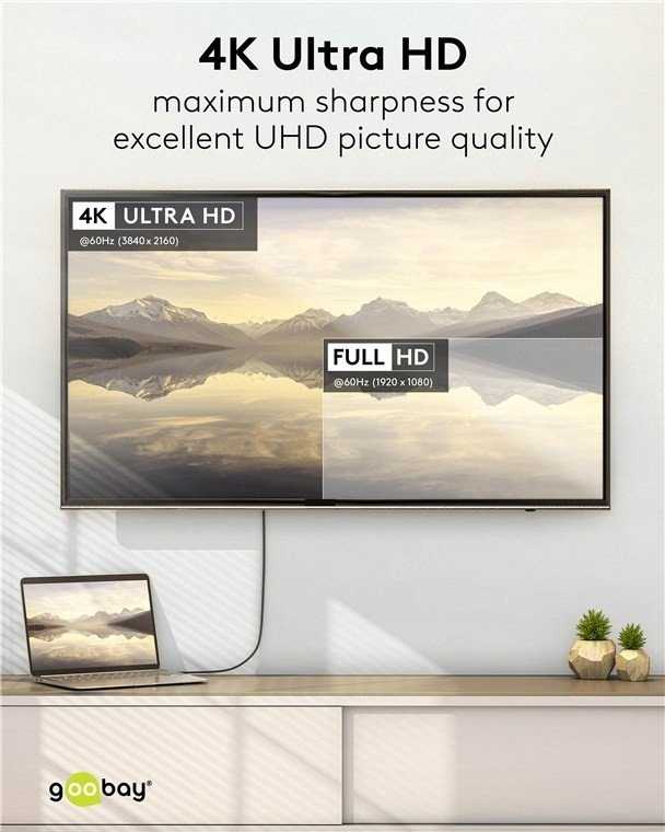 Goobay 75705, 2 m, USB C tipo, DisplayPort, kištukas, kištukas, tiesus