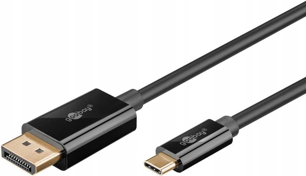 Goobay 75705, 2 m, USB C tipo, DisplayPort, kištukas, kištukas, tiesus